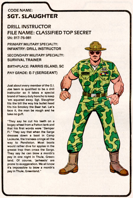 sgt slaughter comic book